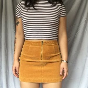 Zipper Corduroy Mini Skirt Size M